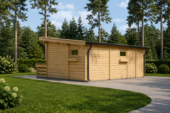 Blockbohlenhaus ARMIN (44+44 mm) · 31 m² · Pultdach · Extra Isoliert – Bild 3
