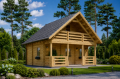 Blockbohlenhaus LANDSHUT (44+44 mm) · 50 m² · Extra Isoliert