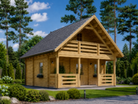 Blockbohlenhaus LANDSHUT (44+44 mm) · 50 m² · Isoliert