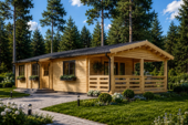 Blockbohlenhaus TRAUNSEE (44+44 mm) · 50 m² · Isoliert