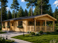 Blockbohlenhaus TRAUNSEE (44+44 mm) · 50 m² · Extra Isoliert