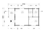 Blockbohlenhaus mit Terrasse ANTON, 5x9 m, 35 m² + 8m² Isoliert – Bild 6