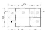 Blockbohlenhaus mit Terrasse ANTON, 5x9 m, 35 m² + 8m² Extra Isoliert – Bild 6