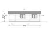 Blockbohlenhaus mit Terrasse ANTON, 5x9 m, 35 m² + 8m² Extra Isoliert – Bild 9
