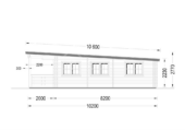 Blockbohlenhaus HANNES (Extra Isoliert, 44+44 mm) · 42 m² + 10 m² Terrasse · Pultdach – Bild 8