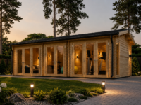 Blockbohlenhaus MARGIT (44+44 mm), 7.5x4m, 30m² Extra Isoliert