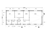 Blockbohlenhaus BOZEN (44+44 mm), 15x6m, 90m² Extra Isoliert – Bild 8