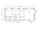 Blockbohlenhaus BOZEN (44+44 mm), 15x6m, 90m² Extra Isoliert – Bild 8