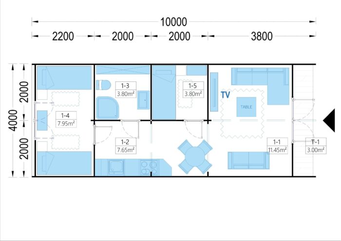 Gartenhaus BRITA 4x10 m, 40 m² 44mm – Bild 8