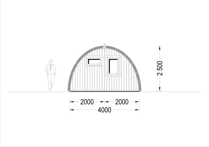 Gartenhaus BRITA 4x8 m, 24 m² 44mm – Bild 10