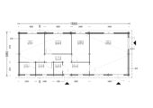 Blockbohlenhaus BOZEN (44+44 mm), 15x6m, 90m² Isoliert – Bild 11