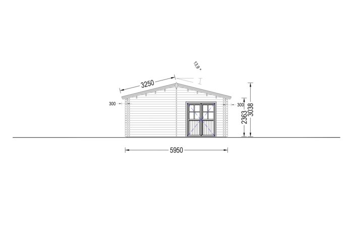 Blockbohlenhaus BOZEN (44+44 mm), 15x6m, 90m² Isoliert – Bild 12