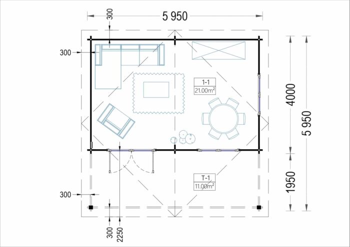 Gartenhaus KLAUS 6x6m, 36m² – Bild 6