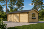 Carport 4 × 5 m mit Schuppen & Seitenwand (44 mm) · 4 × 2,5 m – Bild 2