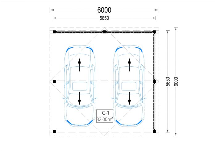 Doppelcarport SANDRA+ mit Seitenwand · 6 × 6 m – Bild 7