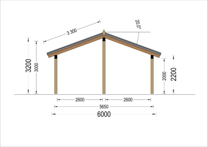 Doppelcarport SANDRA+ mit Seitenwand · 6 × 6 m – Bild 9