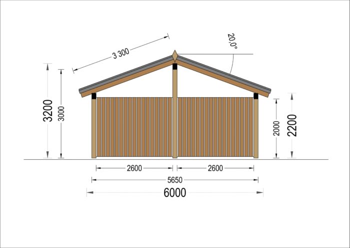 Doppelcarport SANDRA+ mit Seitenwand · 6 × 6 m – Bild 6