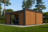 Carport NOVA Plus für 2 Autos mit Schuppen und Seitenwand, 7.6x5.6 m – Bild 4
