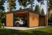 Carport NOVA Plus für 2 Autos mit Schuppen und Seitenwand, 7.6x5.6 m – Bild 5