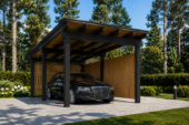 Carport NOVA mit L-förmiger Wand · 3,2 × 6 m – Bild 2