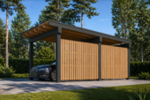Carport NOVA mit L-förmiger Wand · 3,2 × 6 m – Bild 3