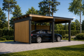 Carport NOVA mit L-förmiger Wand · 3,2 × 6 m – Bild 4
