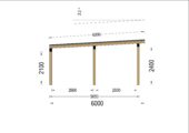 Carport NOVA mit L-förmiger Wand · 3,2 × 6 m – Bild 9
