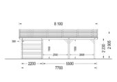Carport aus Holz für 2 Autos mit Schuppen (44 mm), 5,5x6 m – Bild 7