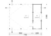 Carport aus Holz für 2 Autos mit Schuppen (44 mm), 5,5x6 m – Bild 5