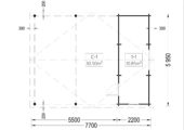 Carport aus Holz für 2 Autos mit Schuppen (44 mm), 5,5x6 m – Bild 5