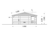 Carport aus Holz für 2 Autos mit Schuppen (44 mm), 5,5x6 m – Bild 8