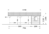 Carport aus Holz für 2 Autos mit Schuppen (44 mm), 5,5x6 m – Bild 9