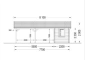 Carport aus Holz für 2 Autos mit Schuppen (44 mm), 5,5x6 m – Bild 9