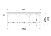 Carport aus Holz mit Flachdach, 3x6m, 18m² – Bild 5