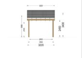 Carport aus Holz mit L-förmiger Wand SANDRA, 3.2x6 m – Bild 9