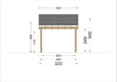 Carport aus Holz mit L-förmiger Wand SANDRA, 3.2x6 m – Bild 9