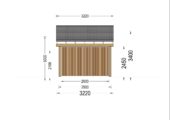 Carport aus Holz mit L-förmiger Wand SANDRA, 3.2x6 m – Bild 7