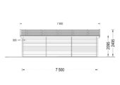 Carport 4 × 5 m mit Schuppen & Seitenwand (44 mm) · 4 × 2,5 m – Bild 7