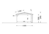 Carport 4 × 5 m mit Schuppen & Seitenwand (44 mm) · 4 × 2,5 m – Bild 8