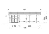Carport 4 × 5 m mit Schuppen & Seitenwand (44 mm) · 4 × 2,5 m – Bild 9