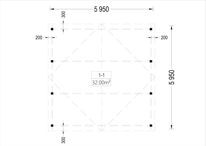 Doppelcarport aus Holz CLASSIC, 6x6 m, 36 m² – Bild 8