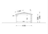 Carport 4 × 5 m mit Schuppen & Seitenwand (44 mm) · 4 × 2,5 m – Bild 9