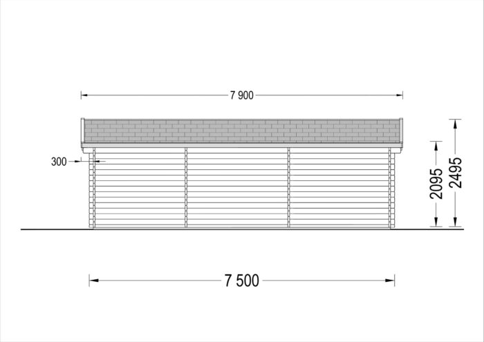 Carport 4 × 5 m mit Schuppen & Seitenwand (44 mm) · 4 × 2,5 m – Bild 7