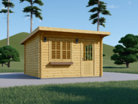Gartenhaus Donau 4x3 m, 12 m² mit Flachdach Isoliert