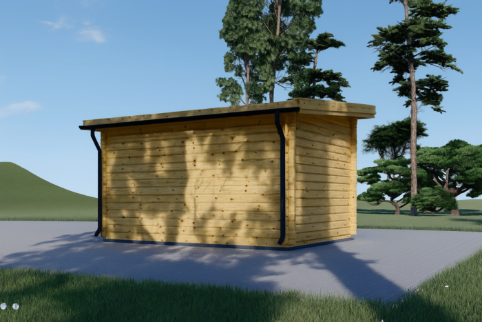 Gartenhaus Donau 5x4 m, 20 m² mit Flachdach – Bild 2