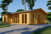 Blockbohlenhaus FELDKIRCH (Isoliert, 44+44 mm) · 56 m²