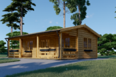 Blockbohlenhaus mit Terrasse LILLI, 32 m² + 20m² Isoliert
