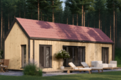 Wohnhaus ADRIAN (Isoliert, 66 mm + Holzverschalung), 41 m²