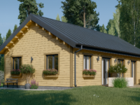 Blockbohlenhaus BERNAU 2 Isoliert, 66 mm + Holzverschalung), 94 m²