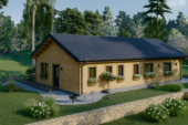 Blockbohlenhaus BERNAU 2 Isoliert, 66 mm + Holzverschalung), 94 m² – Bild 3